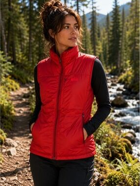 REI Co-op Women’s Lightweight Insulated Full Zip Vest Red Size Medium